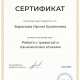 Сертификат/Диплом эксперта Ирина
