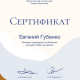 Сертификат/Диплом эксперта Евгений 