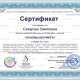 Сертификат/Диплом эксперта Сахарчук Светлана Александровна