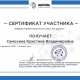 Сертификат/Диплом эксперта Кристина Самохина