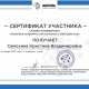 Сертификат/Диплом эксперта Кристина Самохина
