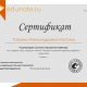 Сертификат/Диплом эксперта Костина Татьяна Александровна