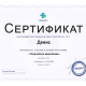 Сертификат/Диплом эксперта Денис