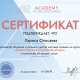 Сертификат/Диплом эксперта Лариса Георгиевна Олисаева